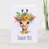 Leuke Giraffe met Floral Crown Kaart (Voorkant)