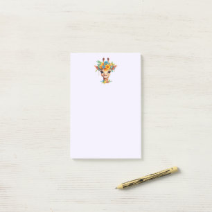 Leuke Giraffe met Floral Crown Post-it® Notes