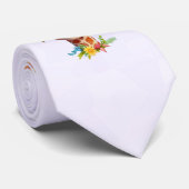 Leuke Giraffe met Floral Crown Stropdas (Opgerold)