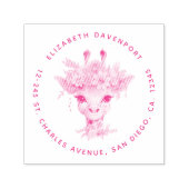 Leuke Giraffe met Floral Crown Zelfinktende Stempel (Design)
