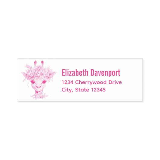 Leuke Giraffe met Floral Crown Zelfinktende Stempel (Design)