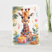 Leuke giraffe met veel cadeaus | KAART (Voorkant)