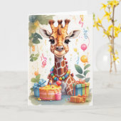 Leuke giraffe met veel cadeaus | KAART (Gele Bloem)