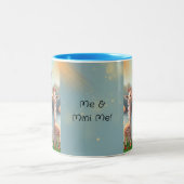 Leuke Giraffe Moeder & Baby Me & Mini Me gepersona Tweekleurige Koffiemok (Center)