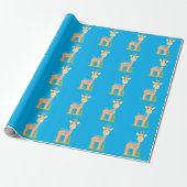 Leuke Giraffe Munching Thunder_Cove Cadeaupapier (Uitgerold)