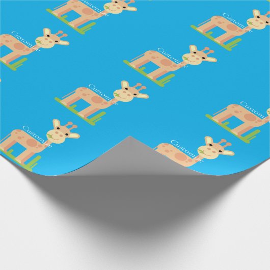 Leuke Giraffe Munching Thunder_Cove Cadeaupapier (Hoek)