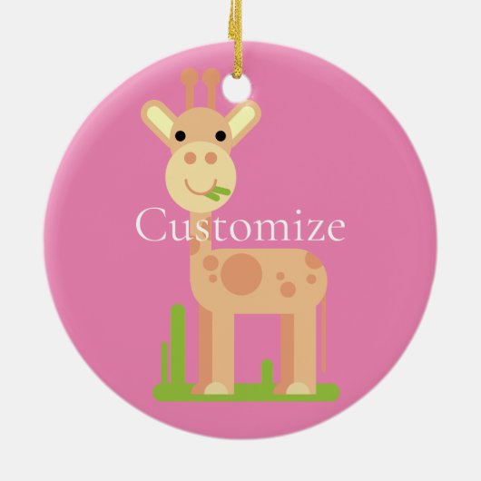 Leuke Giraffe Munching Thunder_Cove Keramisch Ornament (Achterkant)