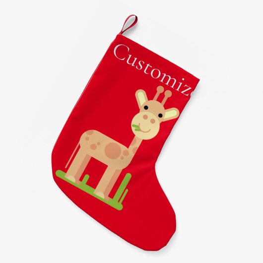 Leuke Giraffe Munching Thunder_Cove Kleine Kerstsok (Voorkant (Hangend))