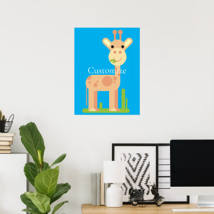 Leuke Giraffe Munching Thunder_Cove Poster