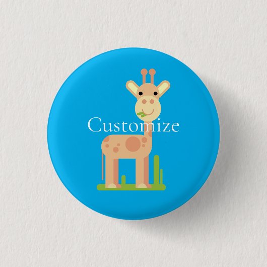 Leuke Giraffe Munching Thunder_Cove Ronde Button 3,2 Cm (Voorkant)