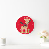 Leuke Giraffe Munching Thunder_Cove Ronde Klok (Huis)