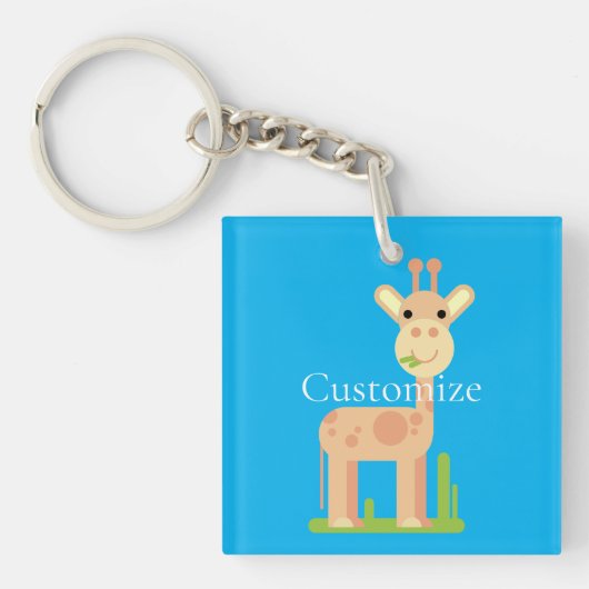 Leuke Giraffe Munching Thunder_Cove Sleutelhanger (voorkant)