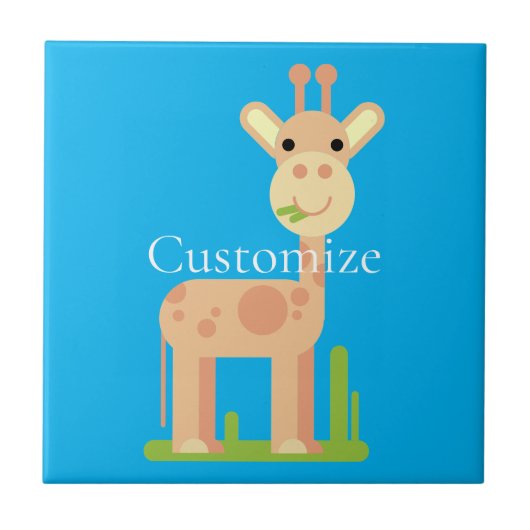 Leuke Giraffe Munching Thunder_Cove Tegeltje (Voorkant)