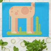 Leuke Giraffe Munching Thunder_Cove Theedoek (Gevouwen)