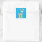 Leuke Giraffe Munching Thunder_Cove Vierkante Sticker (Tas)
