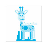 Leuke Giraffe Munching Thunder_Cove Zelfinktende Stempel (Design)