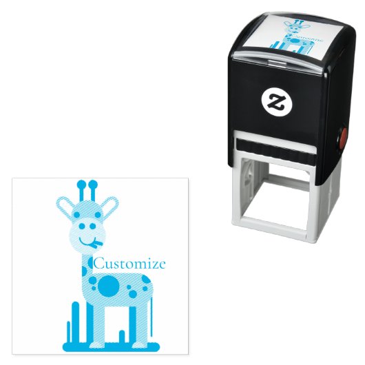 Leuke Giraffe Munching Thunder_Cove Zelfinktende Stempel (In situ)