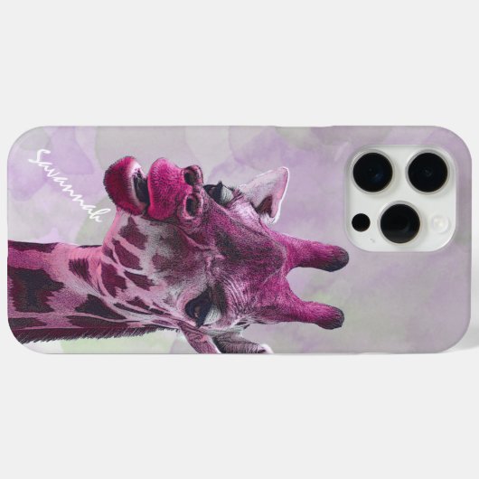 Leuke Giraffe Roze Framboos en Grijs Case-Mate iPhone Case (Achterkant (horizontaal))