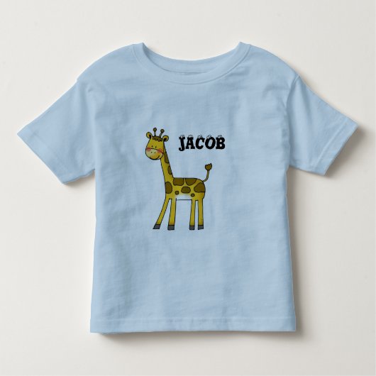Leuke giraffe - voeg de naam van je kind toe kinder shirts (Voorkant)