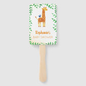 Leuke Giraffe & Vogel Baby shower Handwaaier (Achterkant)