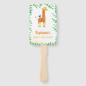 Leuke Giraffe & Vogel Baby shower Handwaaier (Voorkant)