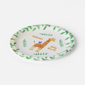 Leuke Giraffe & Vogel Baby shower Papieren Bordje (Gekanteld)