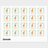 Leuke Giraffe & Vogel Baby shower Vierkante Sticker (Vel)