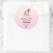 Leuke Giraffe Waterverf Moeder & Baby Candle Soap Ronde Sticker (Tas)