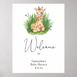 Leuke giraffe - Welkom Schuimbord Poster