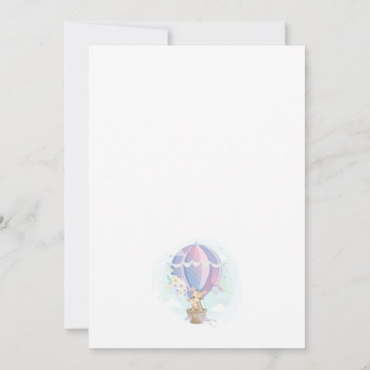 Leuke Giraffes in Hete Luchtballon Baby shower Kaart (Achterkant)