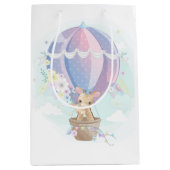 Leuke Giraffes in Hete Luchtballon Baby shower Medium Cadeauzakje (Voorkant)
