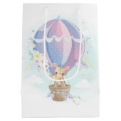 Leuke Giraffes in Hete Luchtballon Baby shower Medium Cadeauzakje (Achterkant)