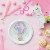 Leuke Giraffes in Hete Luchtballon Baby shower Papieren Bordje (Feest)