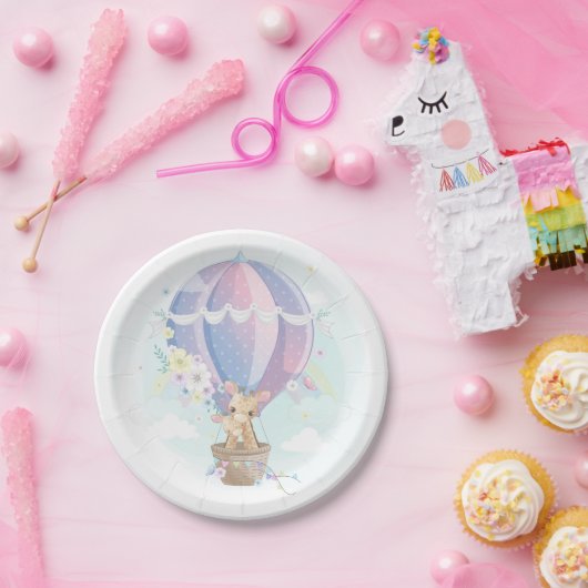 Leuke Giraffes in Hete Luchtballon Baby shower Papieren Bordje (Feest)