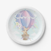 Leuke Giraffes in Hete Luchtballon Baby shower Papieren Bordje (Voorkant)