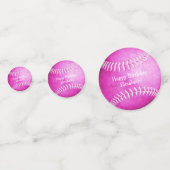 leuke girale verjaardag hot roze softball confetti (Voorkanten)