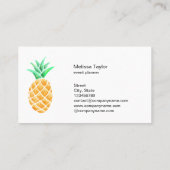 Leuke girly ananas waterverf Art Fruit Tropisch Visitekaartje (Achterkant)