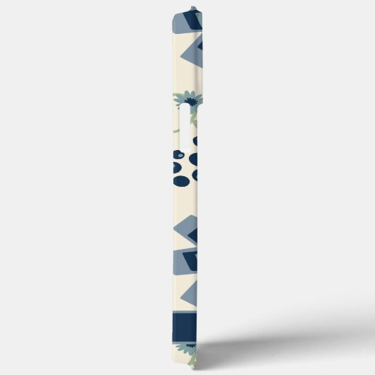 Leuke Girly Blue Flowers Patroon Trendy Inspirivit Case-Mate iPhone Case (Achterkant / Rechts)