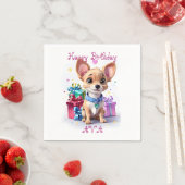 Leuke Girly Chihuahua en Gifts Verjaardagsfeestje Servet (Insitu)