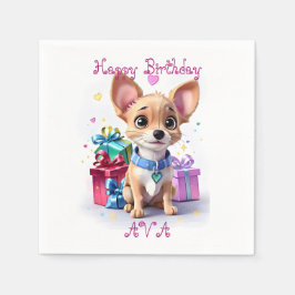 Leuke Girly Chihuahua en Gifts Verjaardagsfeestje Servet