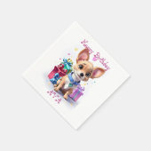 Leuke Girly Chihuahua en Gifts Verjaardagsfeestje Servet (Hoek)