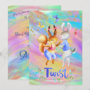 Leuke Girly Forest Dieren Ballroom Dansen Kaart