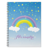 Leuke Girly Geïllustreerde Kleurrijke Regenboog en Notitieboek (Voorkant)