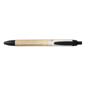 Leuke Girly Gold Glitter Floral Gepersonaliseerde  Zwarte Inkt Pen (Achterkant)