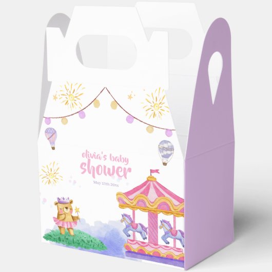 Leuke Girly Magical Balloon Carrousel Baby shower Bedankdoosjes (Open)