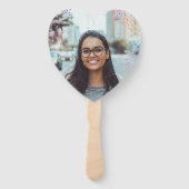 Leuke Girly Paarse en roze Afstuderen schoolfoto Handwaaier (Achterkant)