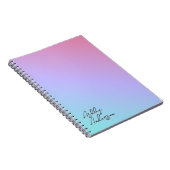 Leuke Girly Pastel Blauw Paarse Roze Monogram Naam Notitieboek (Rechterzijde)