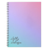 Leuke Girly Pastel Blauw Paarse Roze Monogram Naam Notitieboek (Voorkant)