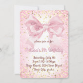Leuke Girly Pink Bow Party Kaart (Voorkant)