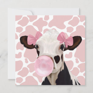 Leuke Girly Pink Bubblegum Blowing Koe